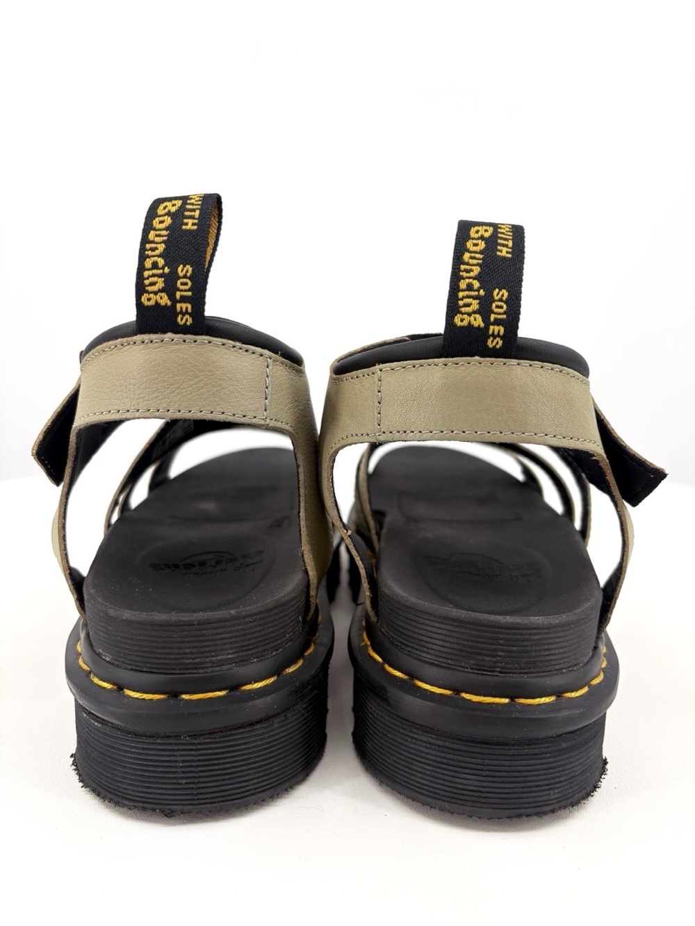DR. MARTENS Blaire Beige Leather Platform Lug Sole Sandals 9 - Picture 13 of 15
